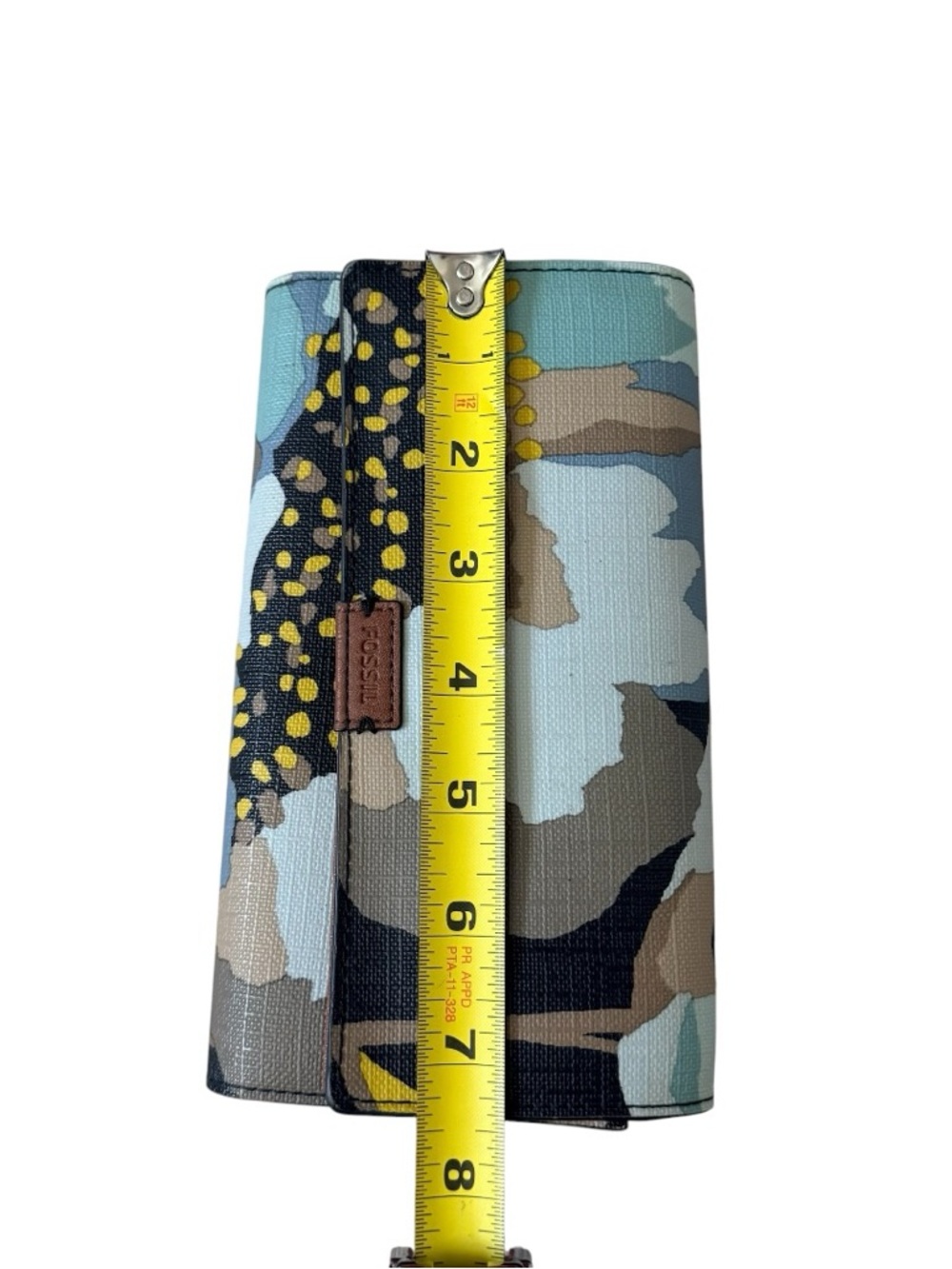 Fossil Floral Clutch Wallet in Light Blue, Yellow, Black and Tan - Picture 10 of 11